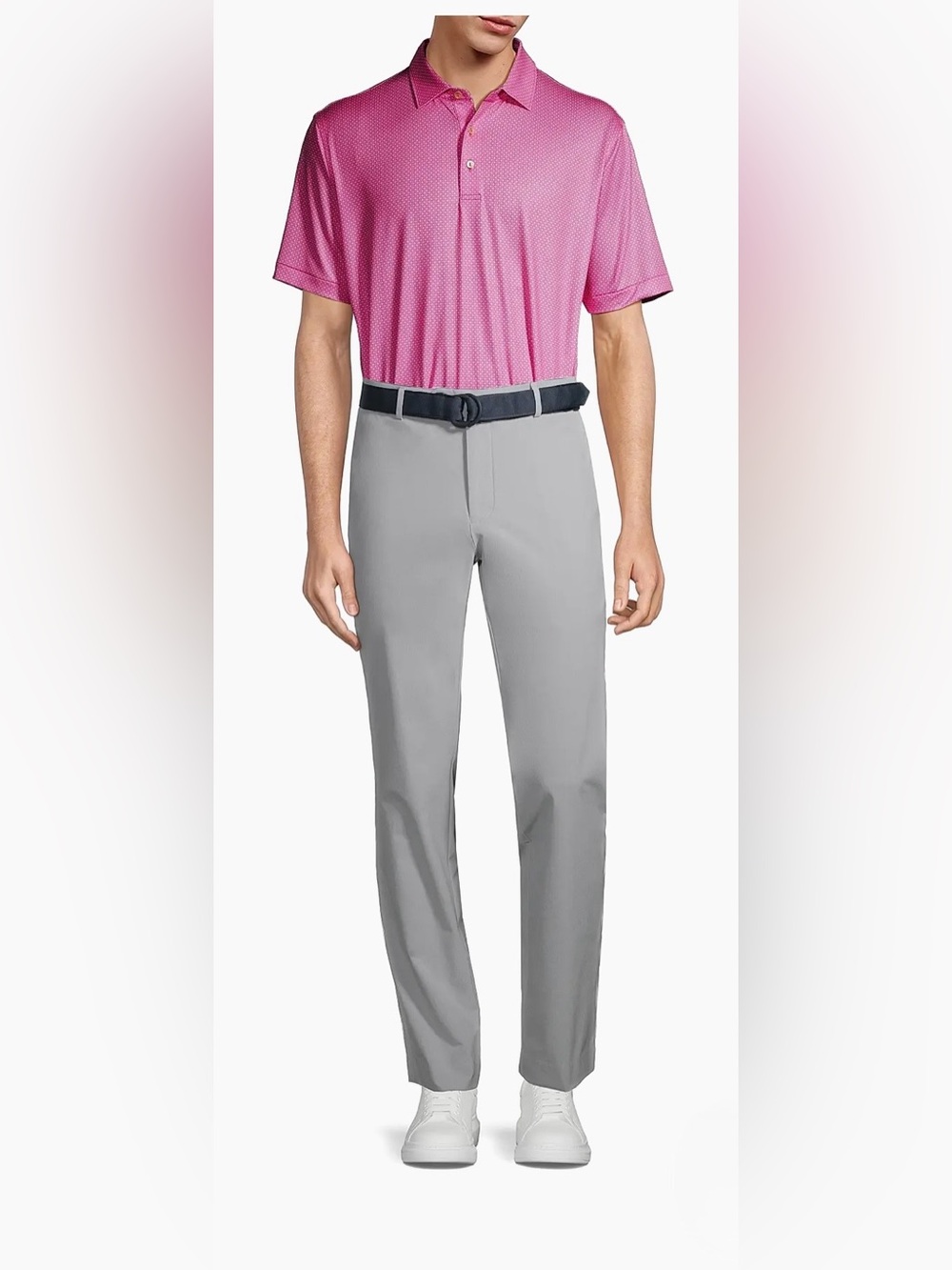 Peter Millar Pink Microdot Performance Polo